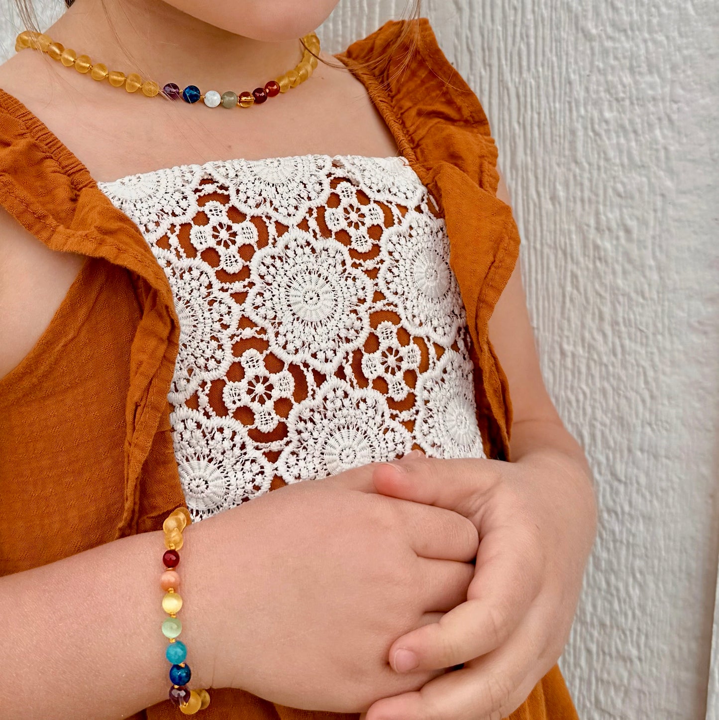 Chakra Raw Amber Child Bracelet
