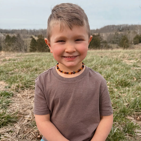 Multichip Raw Amber Child Necklace