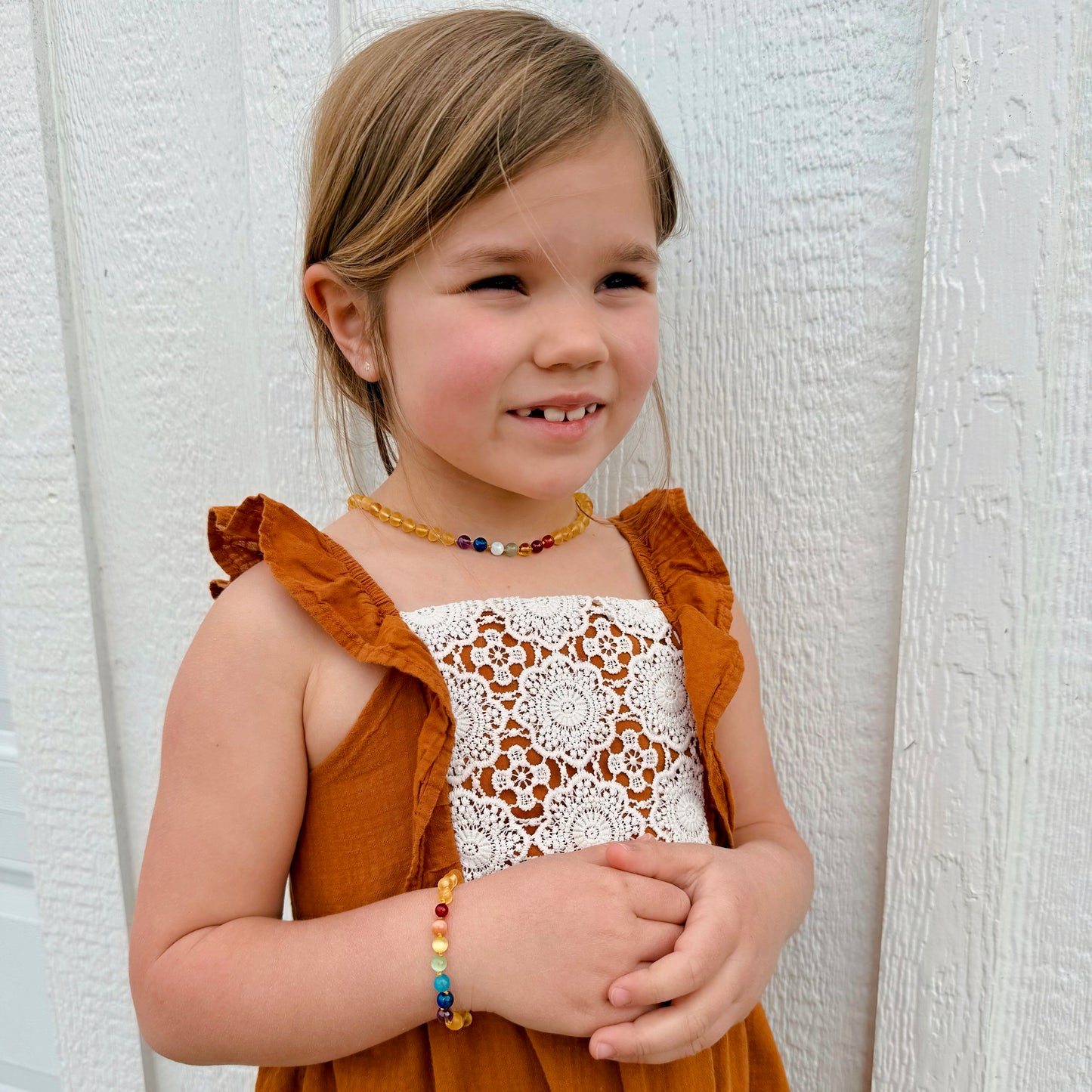 Chakra Raw Amber Child Bracelet