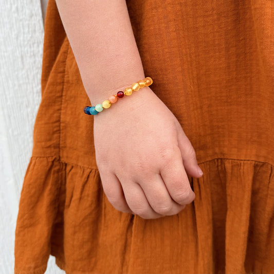 Chakra Raw Amber Child Bracelet