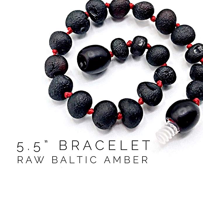 Black Cherry Raw Amber Child Bracelet