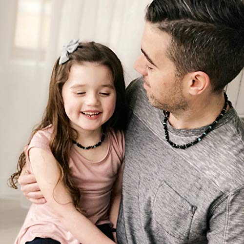 Black Cherry Turquoise Raw Amber Child Necklace