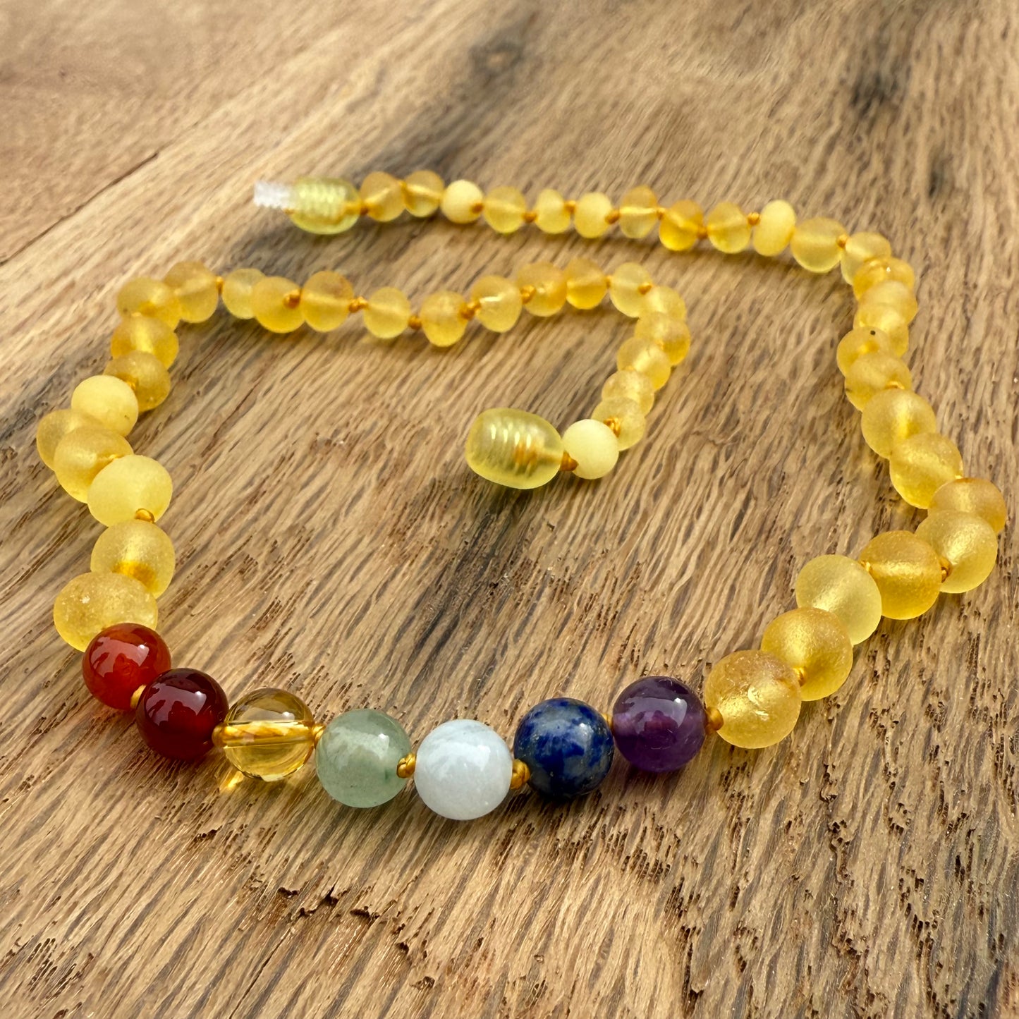 Chakra Raw Amber Child Necklace
