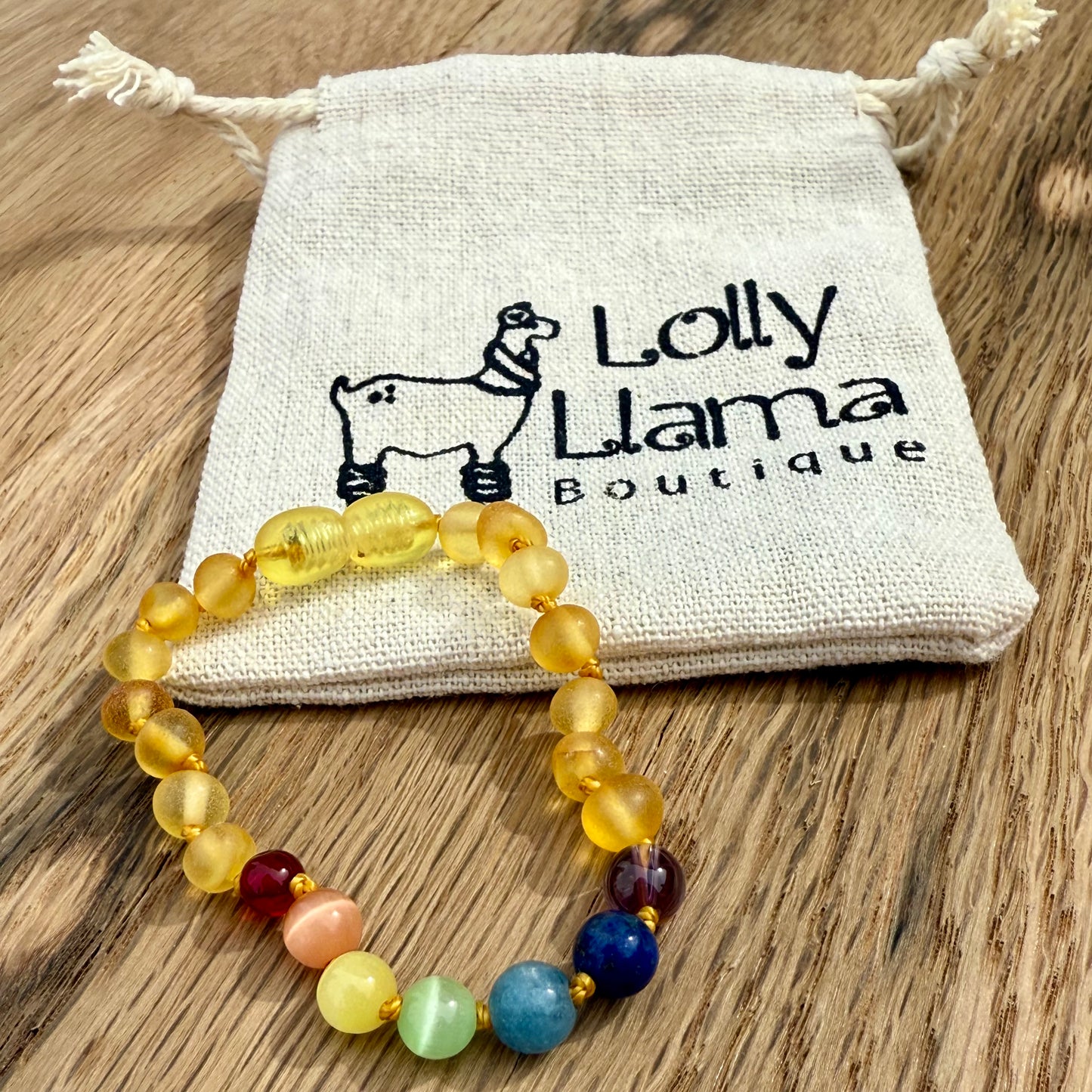 Chakra Raw Amber Child Bracelet