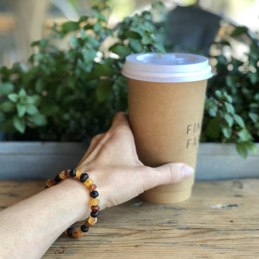 Tricolor Raw Amber Adult Bracelet