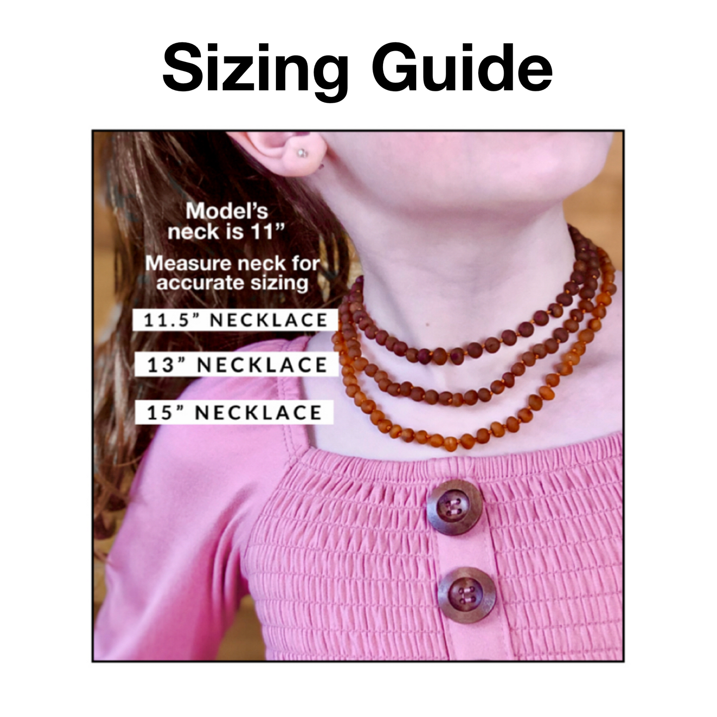 Ombre Raw Amber Child Necklace