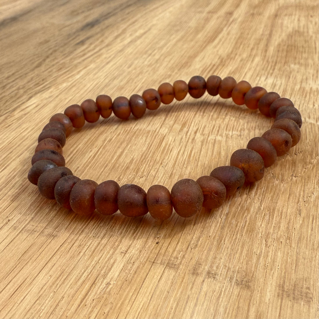 Cognac Raw Amber Adult Bracelet
