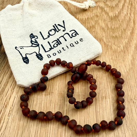 Cognac Raw Amber Child Necklace