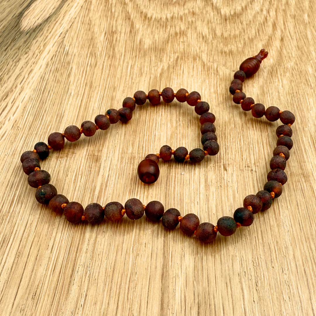 Cognac Raw Amber Child Necklace