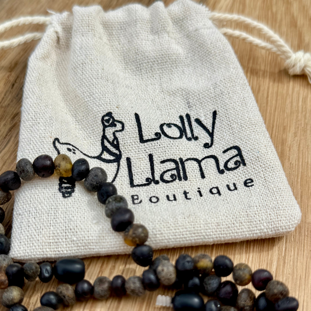 Green and Black Cherry Raw Amber Adult Necklace