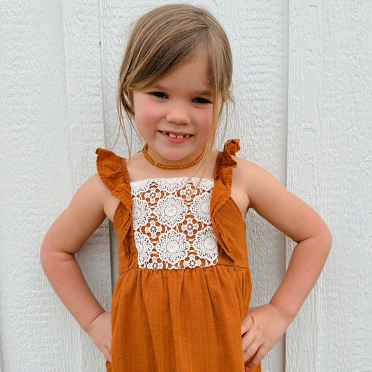 Honey Raw Amber Child Necklace