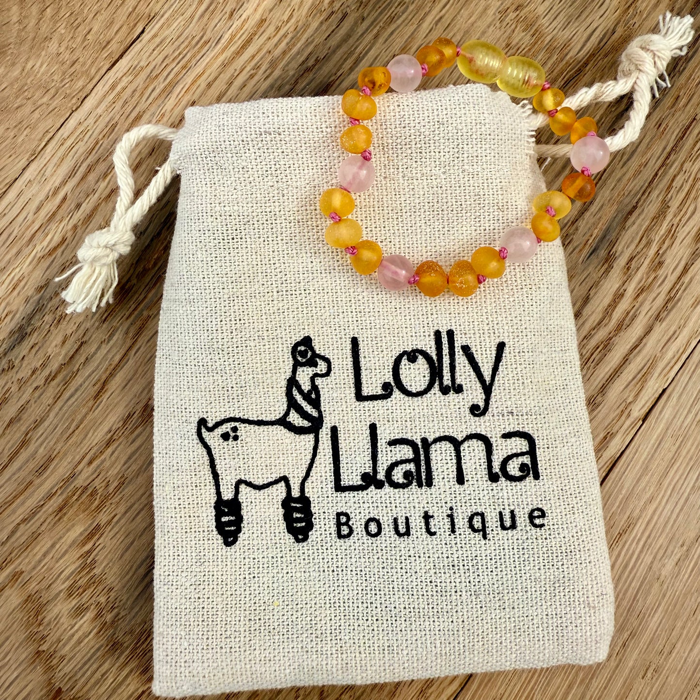 Honey Rose Raw Amber Child Bracelet