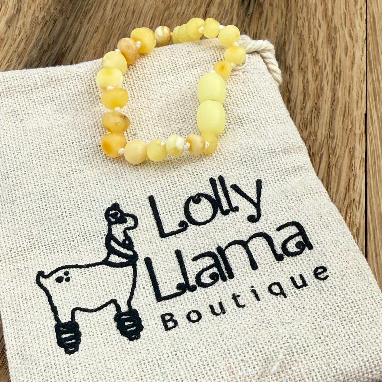 Milky White & Butterscotch Raw Amber Child Bracelet