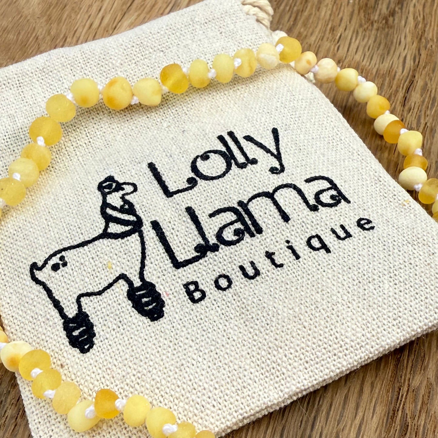 Milky White & Butterscotch Raw Amber Child Necklace