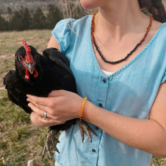 Ombre Raw Amber Adult Necklace