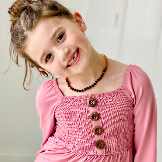 Ombre Raw Amber Child Necklace