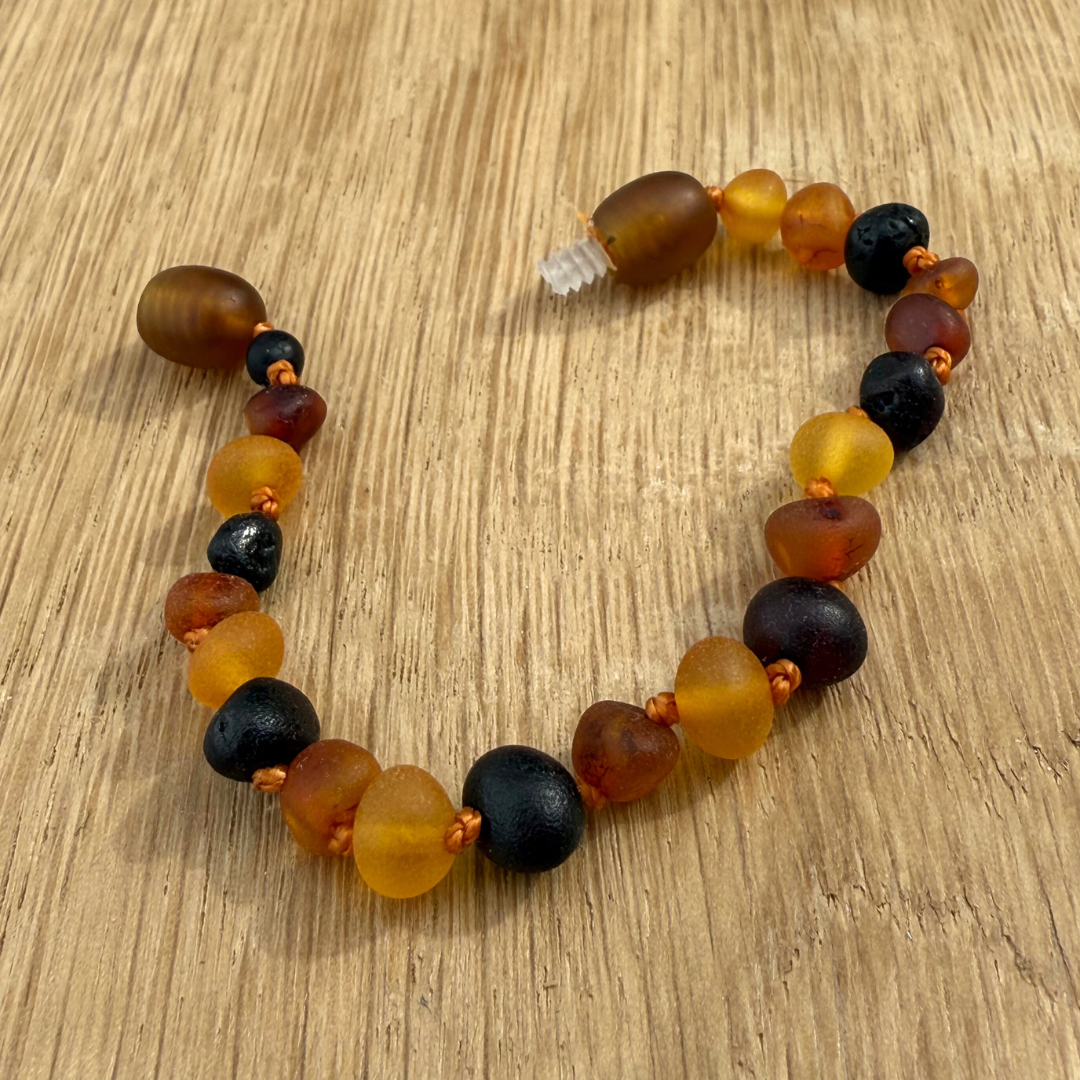 Tricolor Raw Amber Child Bracelet