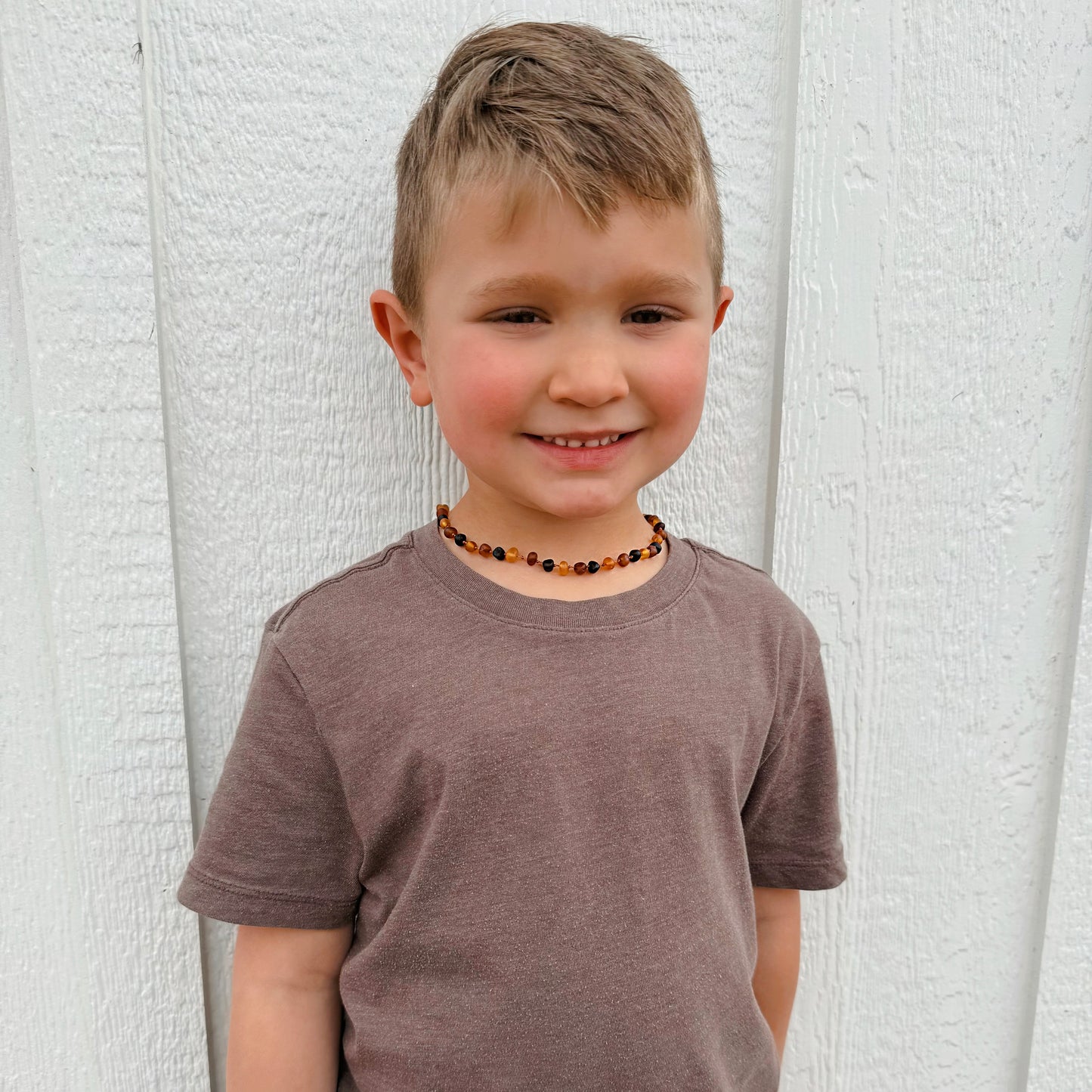 Tricolor Raw Amber Child Necklace