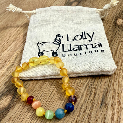 Chakra Raw Amber Child Bracelet