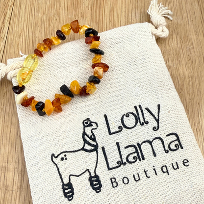 Multichip Raw Amber Child Bracelet