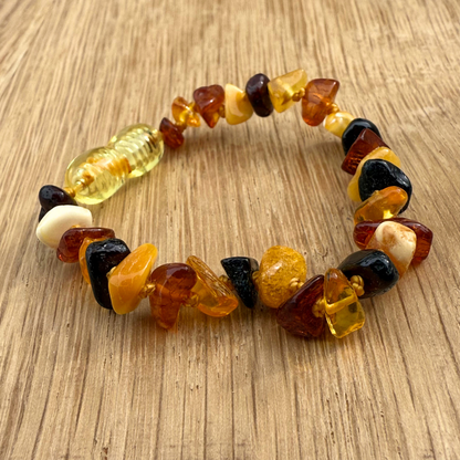 Multichip Raw Amber Child Bracelet