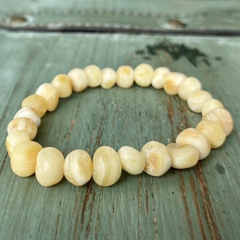 Adult Amber Necklace or Bracelet - Raw Amber Honey Color with Genuine Rose  Quartz Beads by Lolly Llama - Lolly Llama